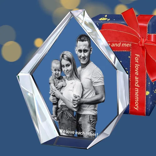 Miniatura 9 de Fanery Sue Foto de cristal 3D personalizada, regalos personalizados para ella, padre, madre, esposa, marido, gran regalo personalizado con tu propia