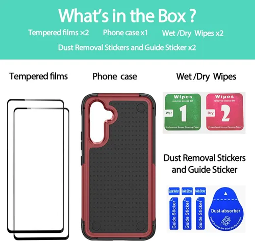 Miniatura 123 de Jeylly Compatible con Samsung Galaxy A22 5G Funda, Funda Samsung A22 5G con 2pcs protectores de pantalla de vidrio templado