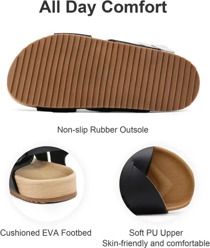 Miniatura 5 de Cubufly Sandalias para niños con tiras cruzadas y puntera abierta, zapatos de verano para uso en interiores y exteriores, para niños pequeños