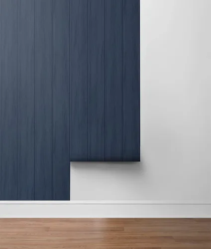 Miniatura 6 de Papel pintado prepegado con panel de madera sintética (azul naval)