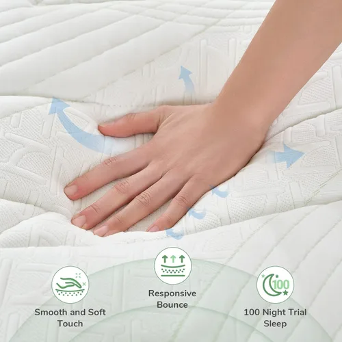 Miniatura 4 de Novilla King Mattress- Colchón híbrido de espuma viscoelástica de gel de 12 pulgadas con bobina de bolsillo para alivio de presión y aislamiento