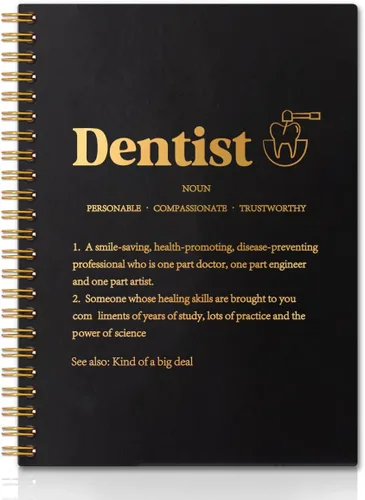 Dentist Definition - Cuadernos en espiral de tapa dura de 160 páginas, regalo inspirador para dentistas, higienista dental, apreciación de graduados