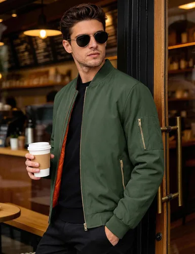 Miniatura 3 de MAGNIVIT - Chaqueta de aviador para hombre, informal, para otoño e invierno, chaqueta y abrigo militar