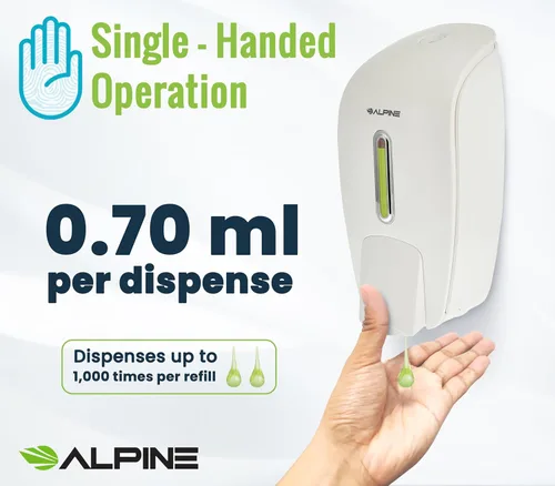 Miniatura 3 de Alpine Dispensador de jabón manual de montaje en pared, dispensador de jabón comercial montado en la pared para jabón líquido y desinfectante
