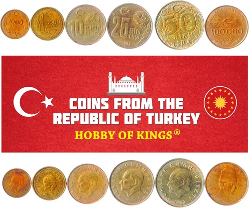 Miniatura 7 de Juego de 3 monedas de Turquía. 1, 5, 10 liras. 1981-1983
