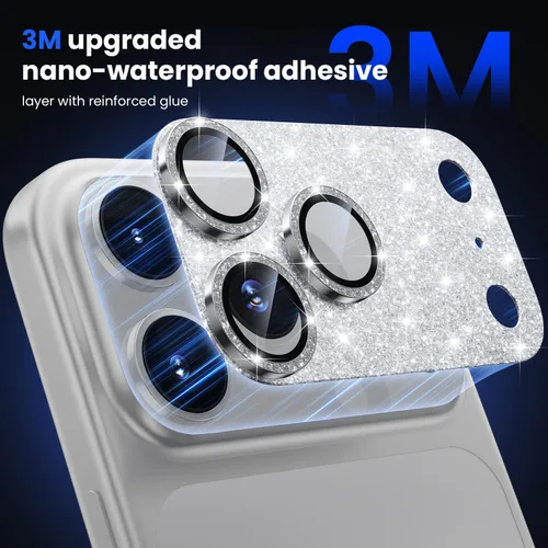 Miniatura 3 de WSKEN Protector de lente de cámara para iPhone 17 Pro Max, [grado militar inastillable] [fuerte adherencia] protector de pantalla de cámara de Brillo