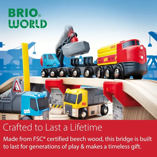 Miniatura 7 de BRIO World Puente colapsable para set de trenes de madera - Accesorio de 3 piezas - Certificado FSC - Compatible con BRIO Railway y sets de vías