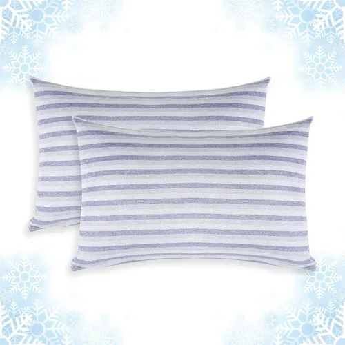 Solo fundas de almohada refrescantes, juego de 2 fundas de almohada de tamaño Queen con doble cara para el frío, absorben la humedad, con cremallera