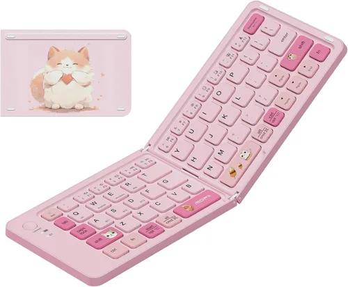 Miniatura 8 de Teclado y Ratón Inalámbricos Lindo Teclado y Ratón Coloridos con Teclado de Máquina de Escribir Retro Inalámbrico de 2.4GHz Suspensión