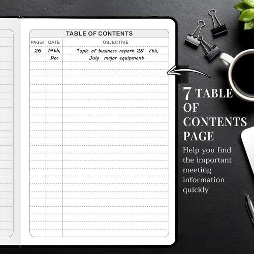 Miniatura 3 de JUBTIC Cuaderno de reuniones para el trabajo con artículos de acción, planificador de proyectos para oficina y negocios, toma de notas, suministros