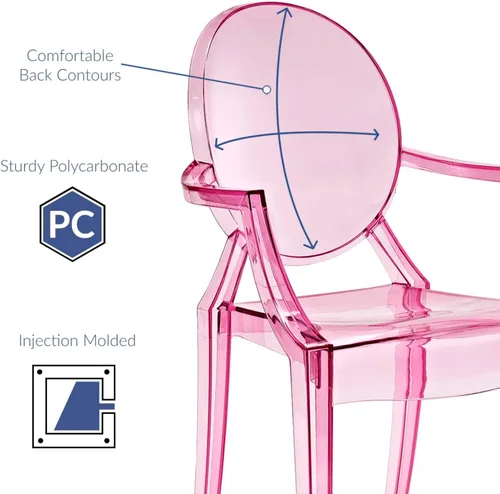 Miniatura 3 de Silla de Comedor transparente de Casper, Plástico, Azul