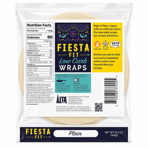Miniatura 2 de Fiesta Fit Envolturas lisas bajas en carbohidratos (3 paquetes)