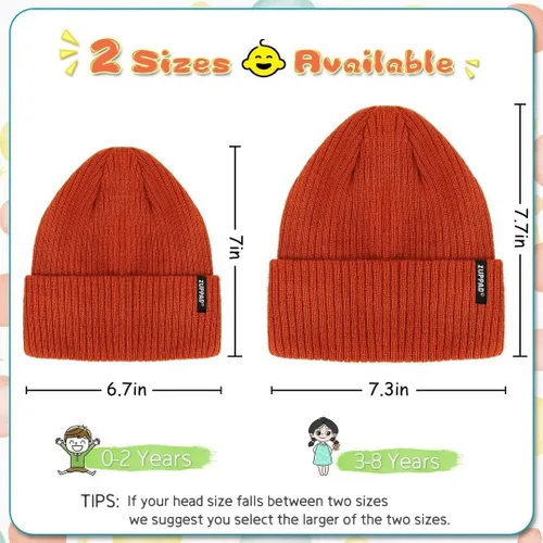 Miniatura 2 de ZUPPAD Baby Beanie Hat 3 Packs Toddler Girls Boys, Baby Hats Winter Warm Knitted Thermal with Fleece Lining, Kids Winter Hat