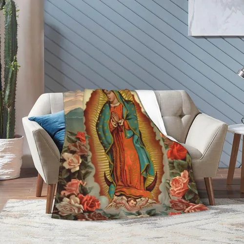 Miniatura 8 de Manta de forro polar de Our Lady of Guadalupe, manta de microforro polar ultrasuave y acogedora para sofá, cama, camping, viajes y uso en automóvil