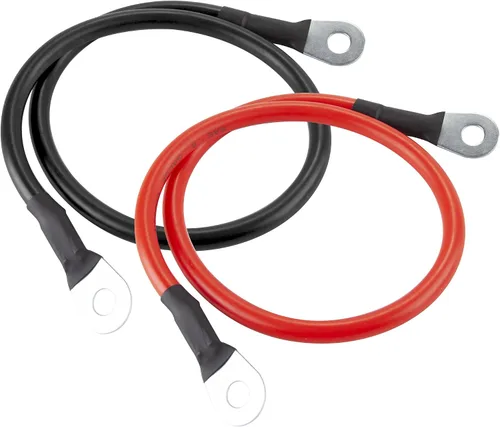 CARTMAN Juego de cables de inversor de batería de 2 AWG de 12 pulgadas con terminales, bridas de 3/8 pulgadas (positivo y negativo) para