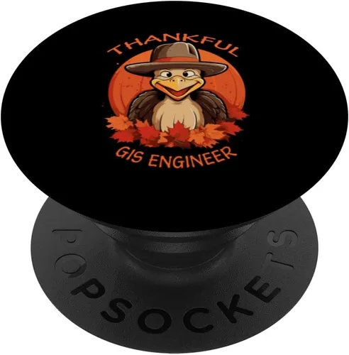 Miniatura 6 de GIS Engineer Funny Thanksgiving Turkey & Fall PopSockets MagSafe PopGrip for iPhone