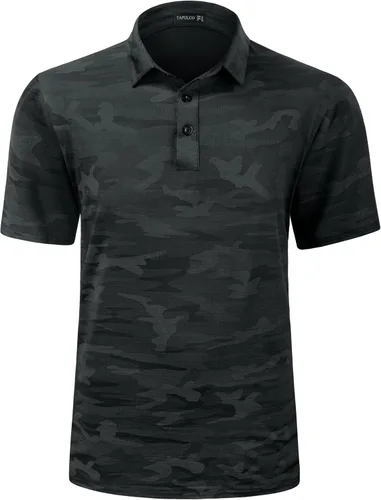 Miniatura 69 de TAPULCO Camisetas tipo polo de secado rápido para hombre, diseño de camuflaje, atléticas, ligeras, transpirables, casuales, para golf