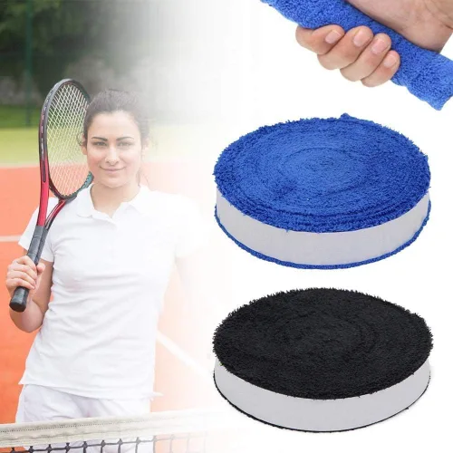 Miniatura 3 de ITODA Toalla de raqueta de tenis de bádminton, pegamento de mano de algodón antideslizante para sudar, raqueta de bádminton, cinta para el sudor