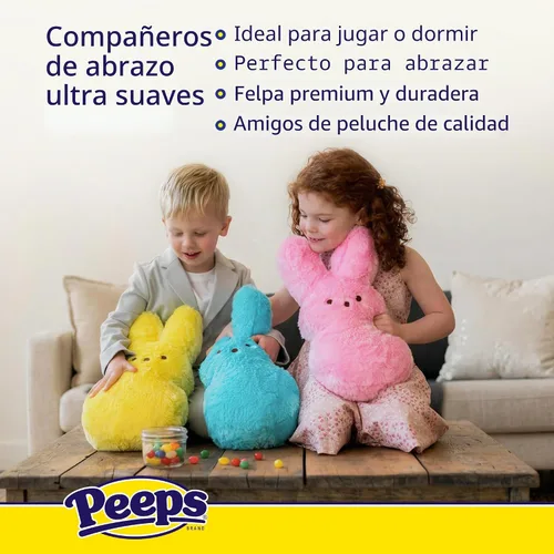 Miniatura 3 de Animal Adventure Peeps 4" Juguete de peluche de conejo Palm Pet coleccionable Azul