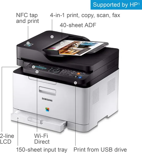 Miniatura 2 de Samsung Xpress SL-C480FW/XAA impresora láser a color inalámbrica multifunción