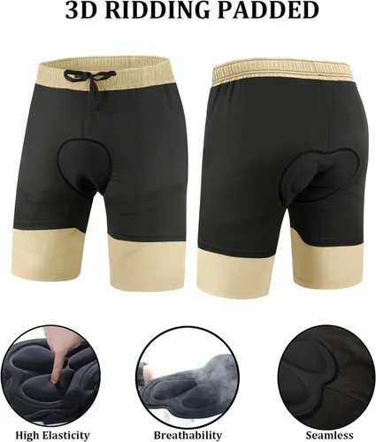 Miniatura 3 de Pantalones cortos de ciclismo de montaña para hombre, acolchados 3D, holgados, de secado rápido, ligeros, para ciclismo