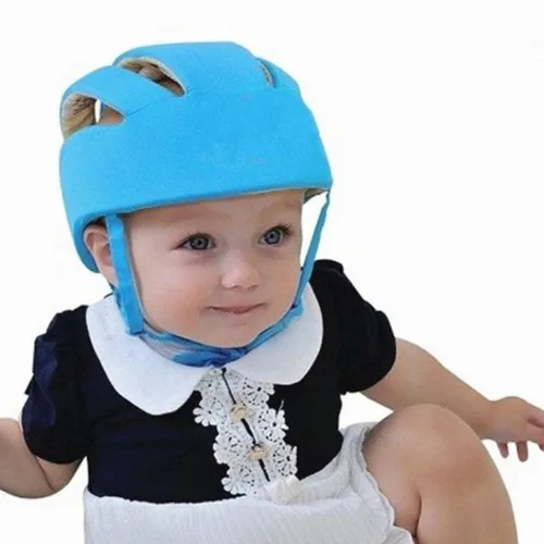 Miniatura 5 de Casco de seguridad ajustable para bebé, protección para la cabeza, sombrero de protección para andar en bicicleta, caminar y gatear (azul)