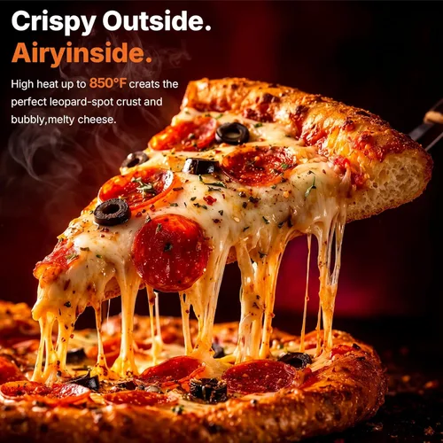 Miniatura 3 de Horno de Pizza para Interior BIG HORN OUTDOORS, Horno de Pizza Eléctrico de 14 Pulgadas de Encimera con 6 Modos Preestablecidos, Máquina Perfecta