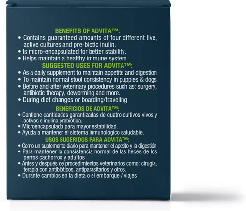Miniatura 2 de Vet One Polvo probiótico Advita™ para perros, un suplemento nutricional diario para mantener el sistema inmunológico, el apetito y la digestión