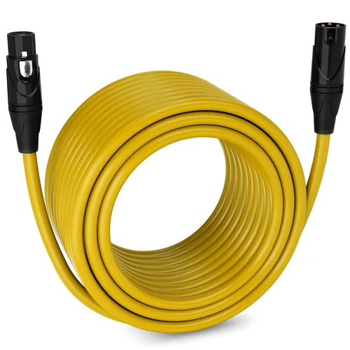 Miniatura 15 de LyxPro Cable de micrófono XLR hembra a macho de ángulo recto de 3 pines de 1.5 pies para altavoces amplificados, interfaz de audio, rendimiento