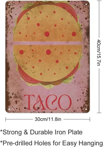 Miniatura 2 de Taco hecho en México, comida cultural de cocina mexicana, divertida decoración de pared para el hogar de México, regalo para amantes de los tacos