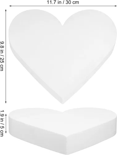 Miniatura 5 de Abaodam Maniquí de pastel de corazón de espuma de corazón, modelo de práctica de horneado de 12 pulgadas para el día de San Valentín, boda