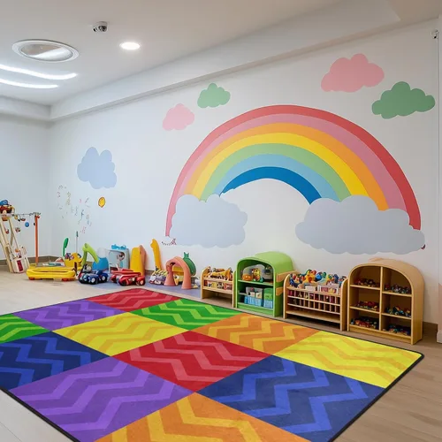 Miniatura 41 de Alfombra para Niños, Alfombra de Oruga Arcoíris ABC Letras del Alfabeto Tapete Educativo - 5x7 Pies Alfombra de Área de Aprendizaje con Respaldo