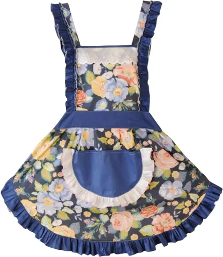 Miniatura 16 de CRB Fashion Delantal para mujeres para cocinar y hornear Delantales de chef de cocina para damas, mujer, con bolsillo Floral rosa
