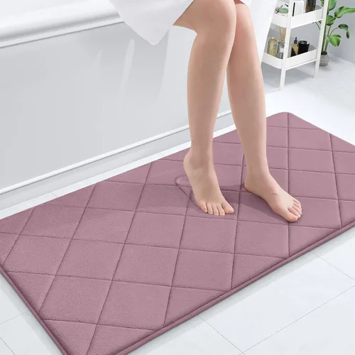 Miniatura 144 de OLANLY Tapete de baño de espuma viscoelástica de 24 x 16 pulgadas, ultra suave y absorbente, lavable a máquina, cómodo tapete de baño para suelo