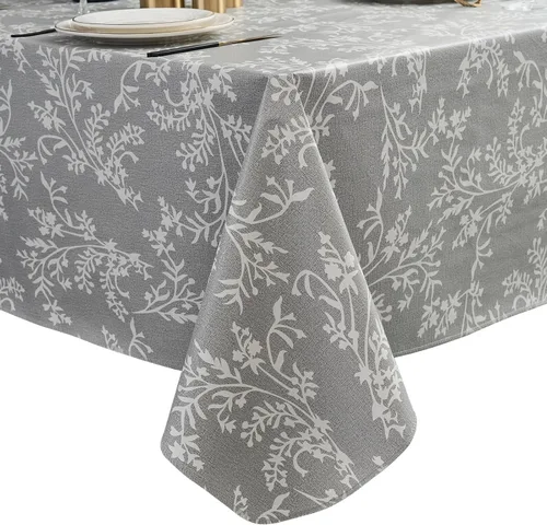 Miniatura 11 de LIBERECOO Mantel de vinilo resistente con reverso de franela, mantel de plástico impermeable a prueba de aceite, resistente a las manchas, lavable
