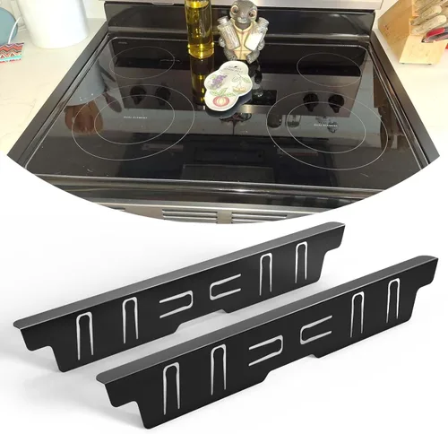 Miniatura 10 de Paquete de 2 cubiertas expandibles de acero inoxidable para huecos de estufa (13.8"-27.6"), retráctiles para llenar el espacio entre la estufa
