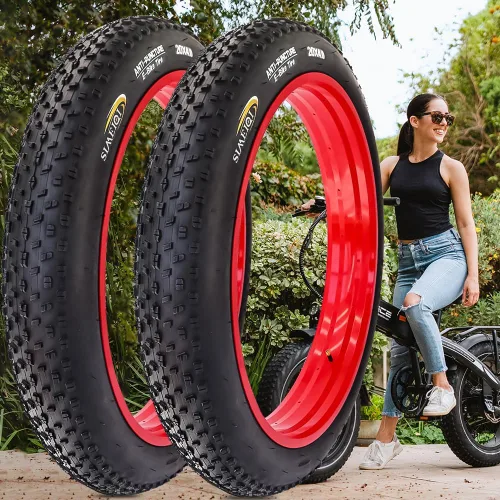 Miniatura 6 de Paquete de 2 neumáticos de bicicleta eléctrica de 20 pulgadas/26 x 4.0 pulgadas, antipinchazos, con o sin tubos interiores, neumáticos de triciclo