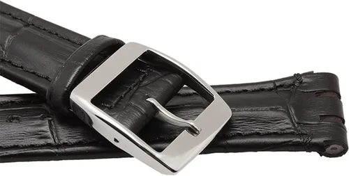 Miniatura 5 de Correa de reloj de hebilla de acero inoxidable de cuero de vaca de grano de cocodrilo para Swatch