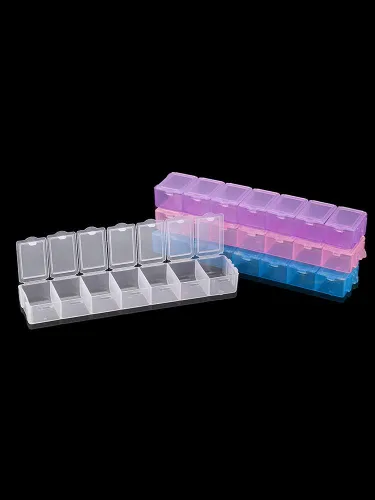 Miniatura 4 de Caja de almacenamiento transparente rectangular de plástico de 5.2 in, organizador de manualidades, manualidades, cuentas de bricolaje, caja de Azul