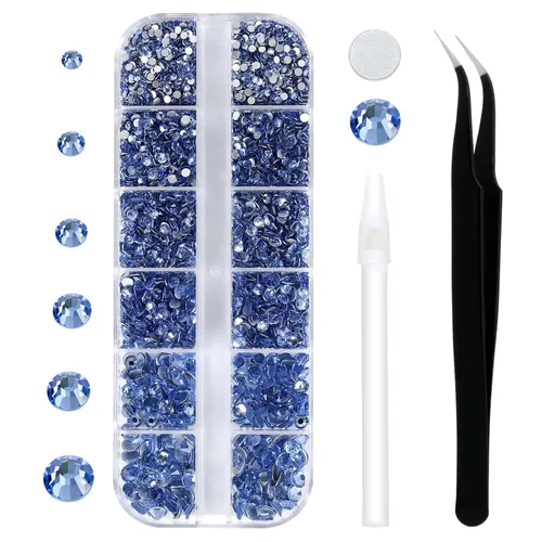 Miniatura 24 de 3792 diamantes de imitación con parte trasera plana para manualidades, piedras preciosas de cristal para uñas, diamantes de imitación brillantes