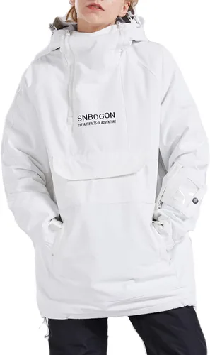 Chaqueta anorak de esquí para mujer, impermeable, resistente al viento, cálido, para snowboard, abrigo de invierno con capucha