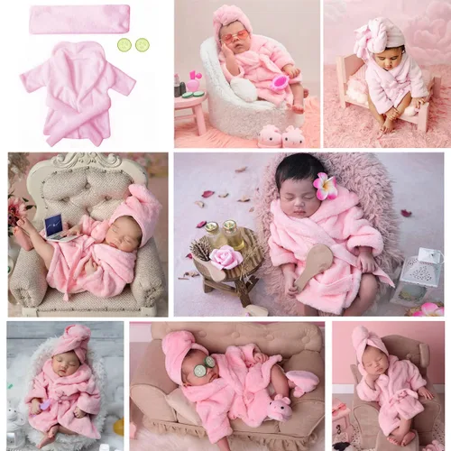 Miniatura 8 de M&G House Accesorios de fotografía para recién nacidos, trajes de baño, accesorios para sesión de fotos de bebé, bata de bebé niña, traje de foto 01
