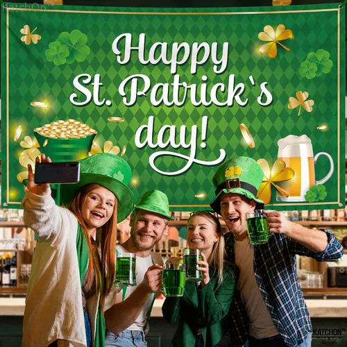 Miniatura 3 de KatchOn, XtraLarge - Cartel de feliz día de San Patricio, 72 x 44 pulgadas, telón de fondo del día de San Patricio para fotografía, pancartas