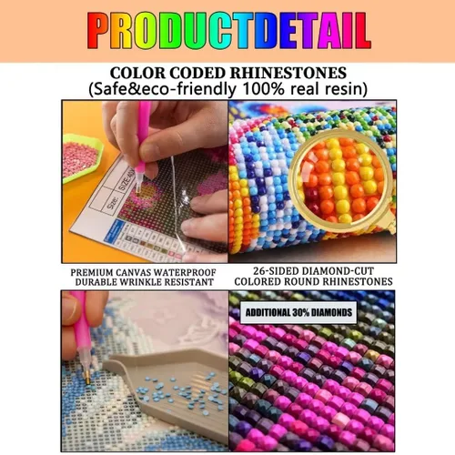 Miniatura 6 de Kits de pintura de diamantes Cool Boy – Pintura de diamantes de bricolaje completa redonda con piedras preciosas de cristal, arte de cruz