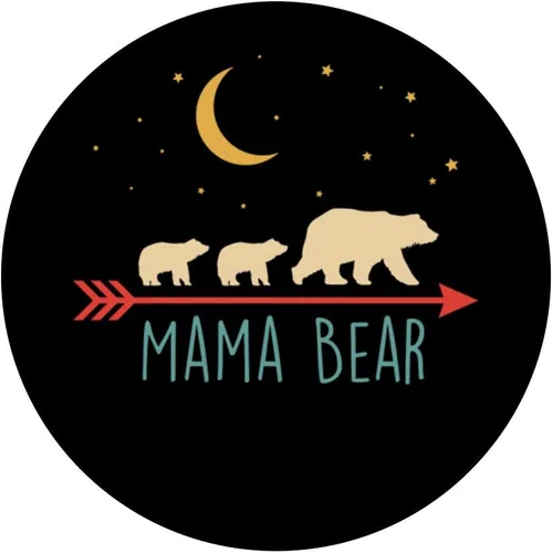Miniatura 3 de Mama Bear - Oso de mamá con 2 cubos de enchufe retro – PopSockets Grip y soporte para teléfonos y tabletas