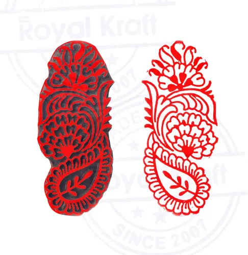 Miniatura 4 de Royal Kraft Sellos de madera DIY tela, textil, arcilla, cerámica, papel, bloques de impresión de henna THAtag012