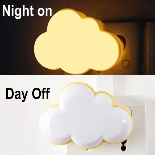 Miniatura 2 de AUSAYE Paquete de 2 luces LED de noche enchufables, luz nocturna de nube, mini luces nocturnas bonitas para adultos y niños Base amarilla