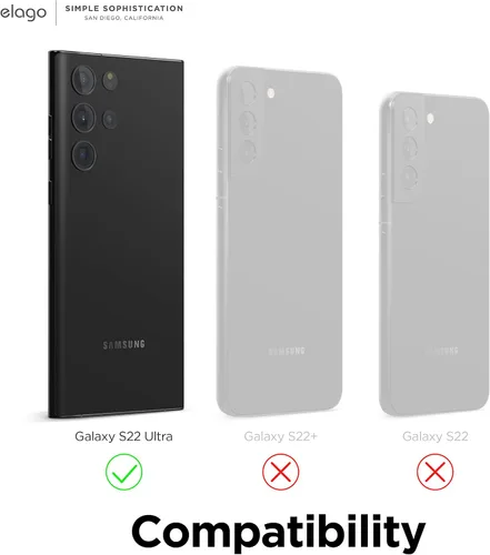 Miniatura 2 de elago Funda compatible con Samsung Galaxy S22 Ultra, funda de silicona líquida, funda protectora de cámara de cuerpo completo, a prueba de golpes