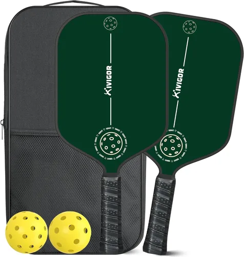 Miniatura 10 de Pickleball Paddles Set of 2, Carbon Fiber Surface, Polypropylene Honeycomb Core, Lightweight Pickleball Rackets Pickle Ball Paddle Set 2 Pack