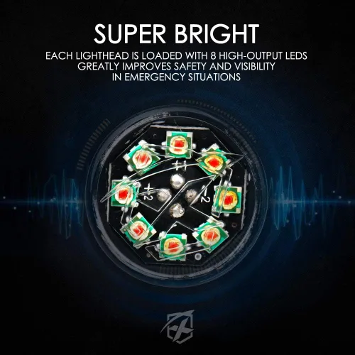 Miniatura 2 de Xprite - Juego de luces led estroboscópicas ocultas ámbar con 14 patrones de flash, luces estroboscópicas de parrilla para camiones, montaje